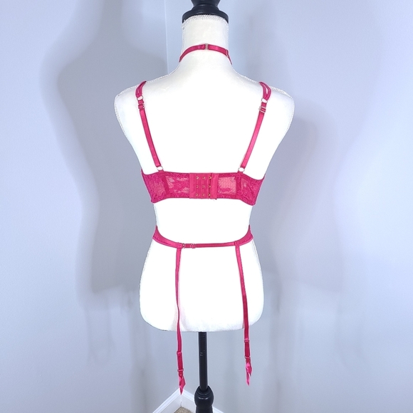 Oh La La Cheri Pink Lace 2 Piece Lingerie Set Size Medium - Picture 3 of 8